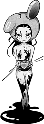 Creepy girl with bunny ears
