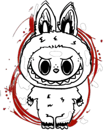 Labubu with Blood Splatter