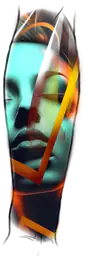 Neon Woman Portrait with Pattern