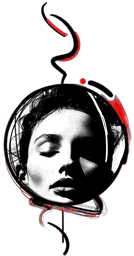 Woman’s Face in Circular Frame