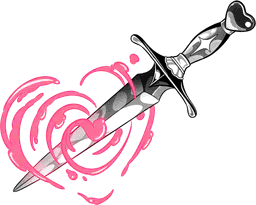Cute dagger & liquid heart