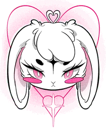 Cute bunny in heart outline