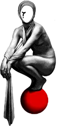 Balancing on a red ball
