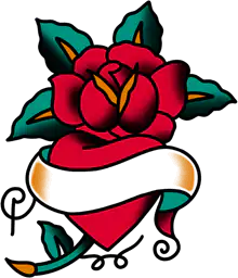 Rose, Heart and Banner
