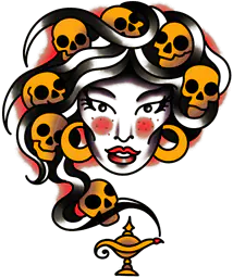 Skull Hair Genie Woman