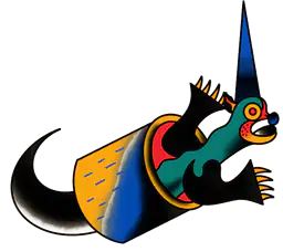 Surreal Tube Dog Creature