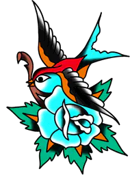 Swallow and Blue Rose