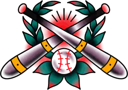 Crossed Baseball Bats