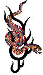 Snake and Black Flames