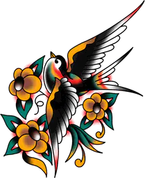 Swallow and Flowers