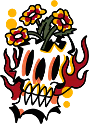 Flaming Skull in Bloom