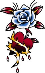 Blue Rose and Bleeding Heart