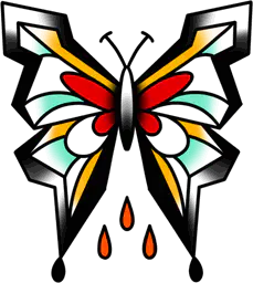 Butterfly and Blood Drops