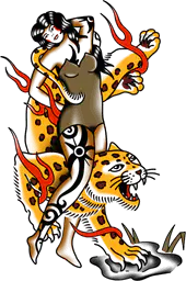 Tattooed Pin-up and Tiger