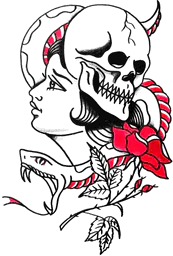 Lady, Skull & Snake