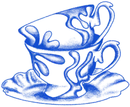 Blue tea cups