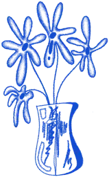 Blue funky flowers