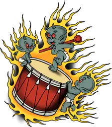 Hot Stuff drumming trio