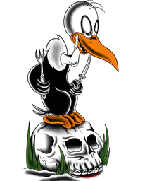 Beaky Buzzard and skull