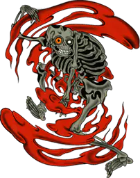 Red smoke skeleton