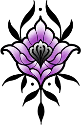 Purple flower ornament