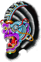 Cyberpunk Gorilla Head