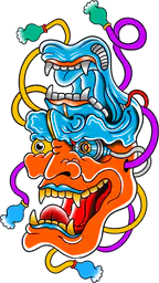 Dual Headed Hannya Mask