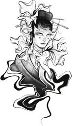 Floral abstract geisha