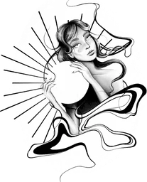 Woman holding sun