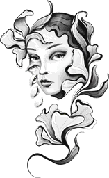 Woman face with many eyes