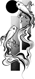 Abstract koi fish