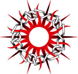 Red sun ornament