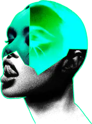 Negative space woman head