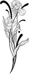 Vertical Peony Branch