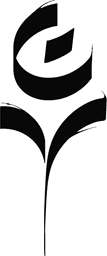 Asemic writing flower ornament