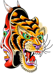 Tiger and hannya mask