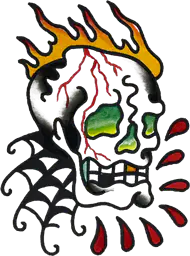 Skull on fire