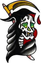 Gold scythe Grim Reaper