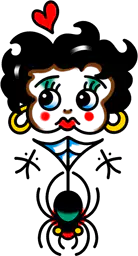 Betty Boop with Spiderweb