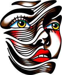 Abstract Split Woman Face