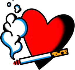 Heart and Burning Cigarette