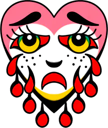 Pink Crying Heart