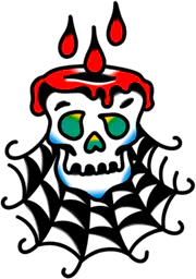 Blood Dripping Skull with Web