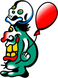 Green Monster with Skull and Ballon