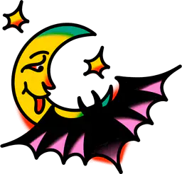 Bat and Moon