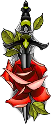 Sword piercing rose