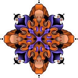 Orange peony ornament
