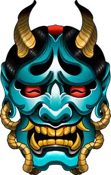 Blue hannya mask