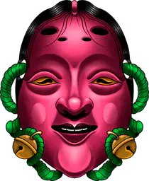 Purple Noh mask