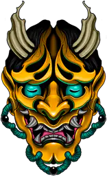 Yellow hannya mask